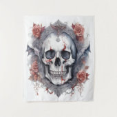 Betoverende Halloween Vampier Skull Art Wandkleed (Voorkant)