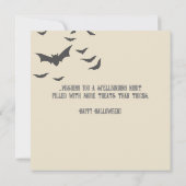 Betoverende Halloween Witch Flat Wenskaart Feestdagenkaart (Achterkant)