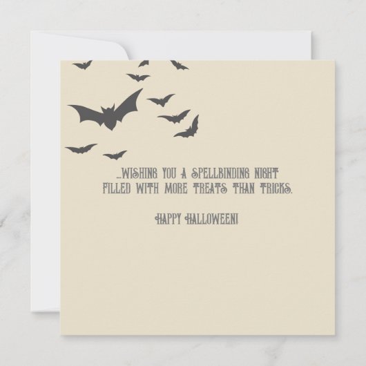 Betoverende Halloween Witch Flat Wenskaart Feestdagenkaart (Achterkant)