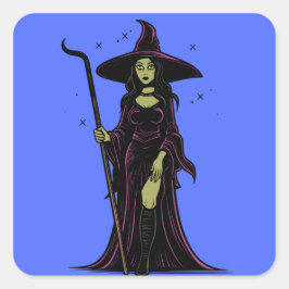 Betoverende Halloween Witch: Spellbinding Decor &  Vierkante Sticker