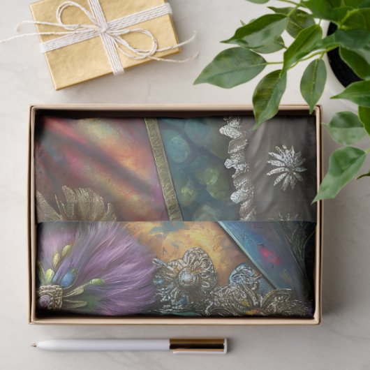 Betoverende Harlequin Lady Clown Decoupage Tissuepapier (Geschenk)