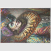 Betoverende Harlequin Lady Clown Decoupage Tissuepapier (Voorkant)