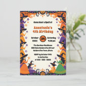 Betoverende heks coven Halloween verjaardagsfeest Kaart (Staand voorkant)