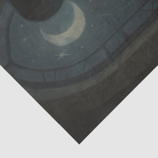 Betoverende heks maanlicht gotische decoupage papi tissuepapier (Detail)