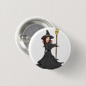 betoverende heks ronde button 3,2 cm (Voorkant /achterkant)