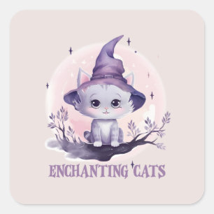 betoverende heks vierkante sticker
