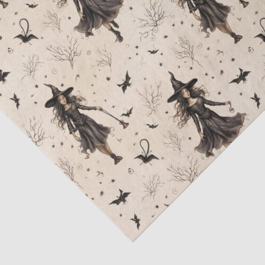 Betoverende heksen vleermuizen Halloween Tissuepapier (Detail)
