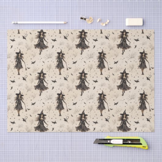 Betoverende heksen vleermuizen Halloween Tissuepapier (Craft)