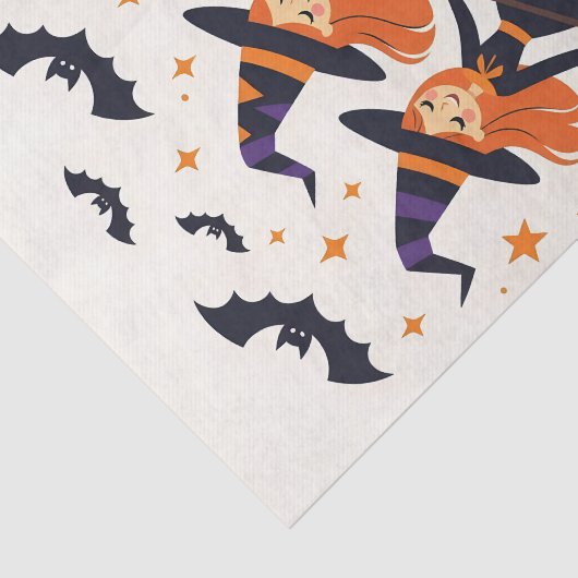 Betoverende heksen vliegen Halloween Party Gift Tissuepapier (Detail)