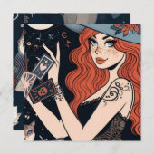 Betoverende Hekserige Uitnodiging (Voorkant / Achterkant)