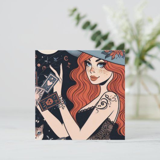 Betoverende Hekserige Uitnodiging (Staand voorkant)