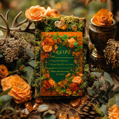 Betoverende Herfst Bloemen RSVP bruiloft Kaart