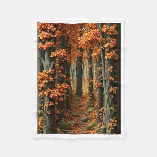 Betoverende herfst bos pad fleece deken (Voorkant)