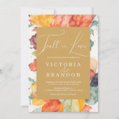 Betoverende Herfst in liefde Waterverf bladeren br Kaart (Voorkant)