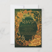 Betoverende herfst thema druïde heuvel RSVP bruilo (Voorkant)