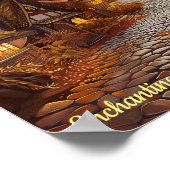 Betoverende herfstavond in een Storybook Village Poster (Hoek)