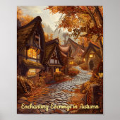Betoverende herfstavond in een Storybook Village Poster (Voorkant)