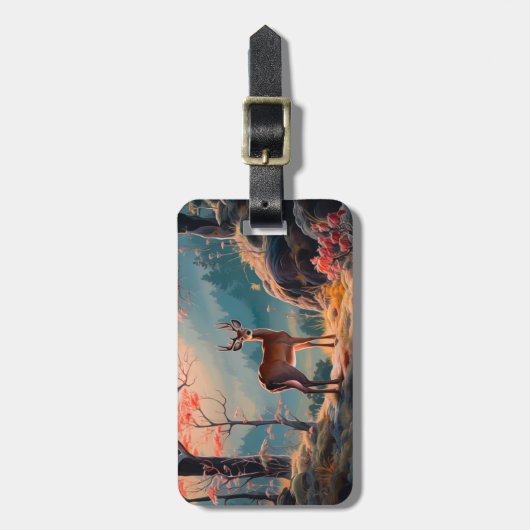 Betoverende herten Forest Scene Design Bagagelabel (Voorkant verticaal)
