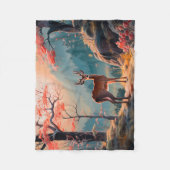Betoverende herten Forest Scene Design Fleece Deken (Voorkant)