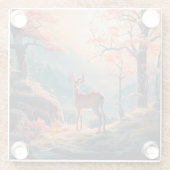 Betoverende herten Forest Scene Design Glazen Onderzetter (Achterkant)