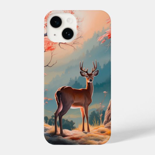 Betoverende herten Forest Scene Design iPhone Hoesje (Achterkant)