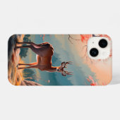 Betoverende herten Forest Scene Design iPhone Hoesje (Achterkant horizontaal)