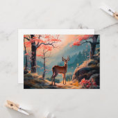 Betoverende herten Forest Scene Design Kaart (Voorkant / Achterkant in situ)