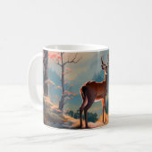Betoverende herten Forest Scene Design Koffiemok (Voorkant links)