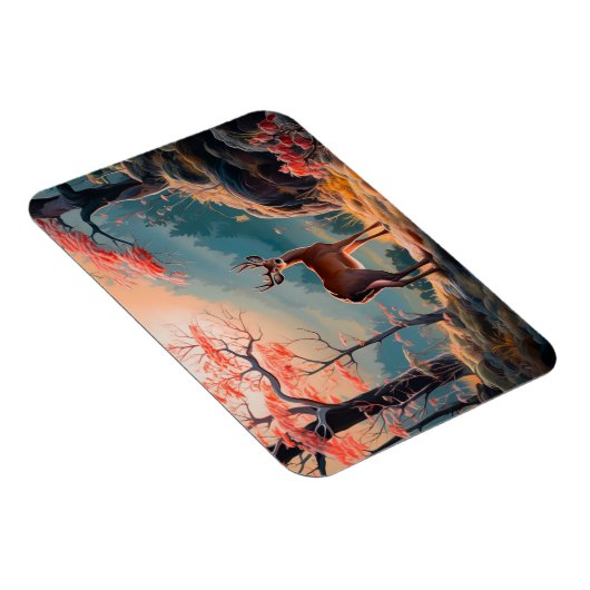 Betoverende herten Forest Scene Design Magneet (Rechterzijde)