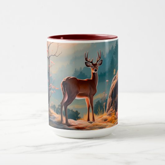 Betoverende herten Forest Scene Design Mok (Midden)