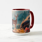 Betoverende herten Forest Scene Design Mok (Voorkant rechts)