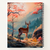 Betoverende herten Forest Scene Design Notitieboek (Achterkant)