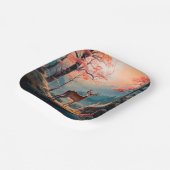 Betoverende herten Forest Scene Design Papieren Bordje (Gebogen)