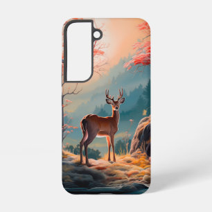 Betoverende herten Forest Scene Design Samsung Galaxy Hoesje