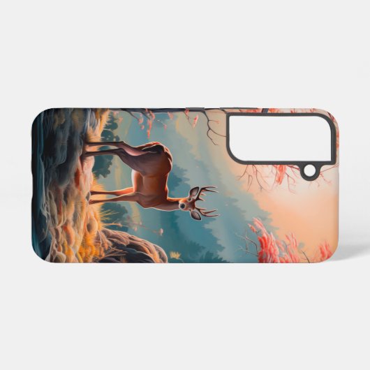 Betoverende herten Forest Scene Design Samsung Galaxy Hoesje (Achterkant horizontaal)