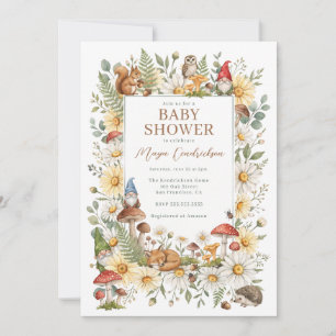Betoverende Houtland Kabouter Baby Shower Kaart