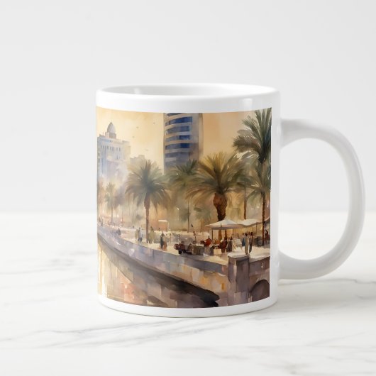 Betoverende Jeddah Corniche-koffiemok Grote Koffiekop (Rechts)