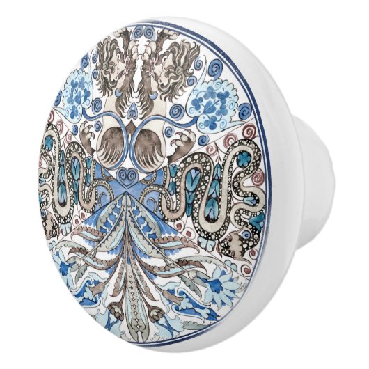 Betoverende Kaleidoscoop Leeuwen & Slangen De Morg Keramische Knop (Rechts)