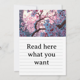 Betoverende Kersenbloesem & Volle Maan Trouw Uitno Kaart
