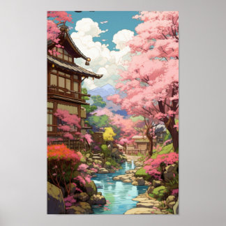 Betoverende kersenbloesemtuin - Studio Ghibli S Poster