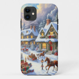 Betoverende kerst dorp scène Case-Mate iPhone case