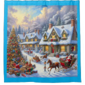 Betoverende kerst dorp scène douchegordijn (Voorkant)