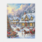Betoverende kerst dorp scène fleece deken (Voorkant)