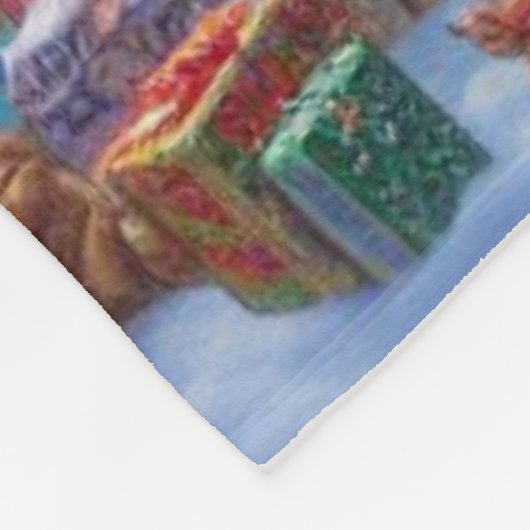 Betoverende kerst dorp scène fleece deken (Hoek)