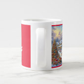 Betoverende kerst dorp scène grote koffiekop (Achterkant)