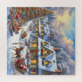 Betoverende kerst dorp scène legpuzzel (Horizontaal)