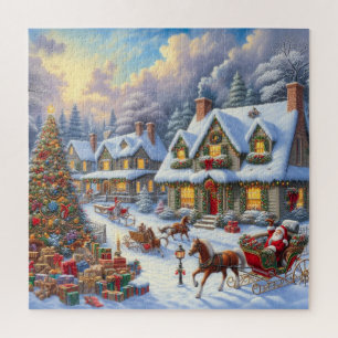 Betoverende kerst dorp scène legpuzzel