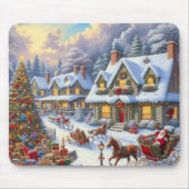 Betoverende kerst dorp scène muismat (Voorkant)