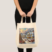 Betoverende kerst dorp scène tote bag (Voorkant (product))