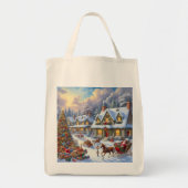 Betoverende kerst dorp scène tote bag (Voorkant)